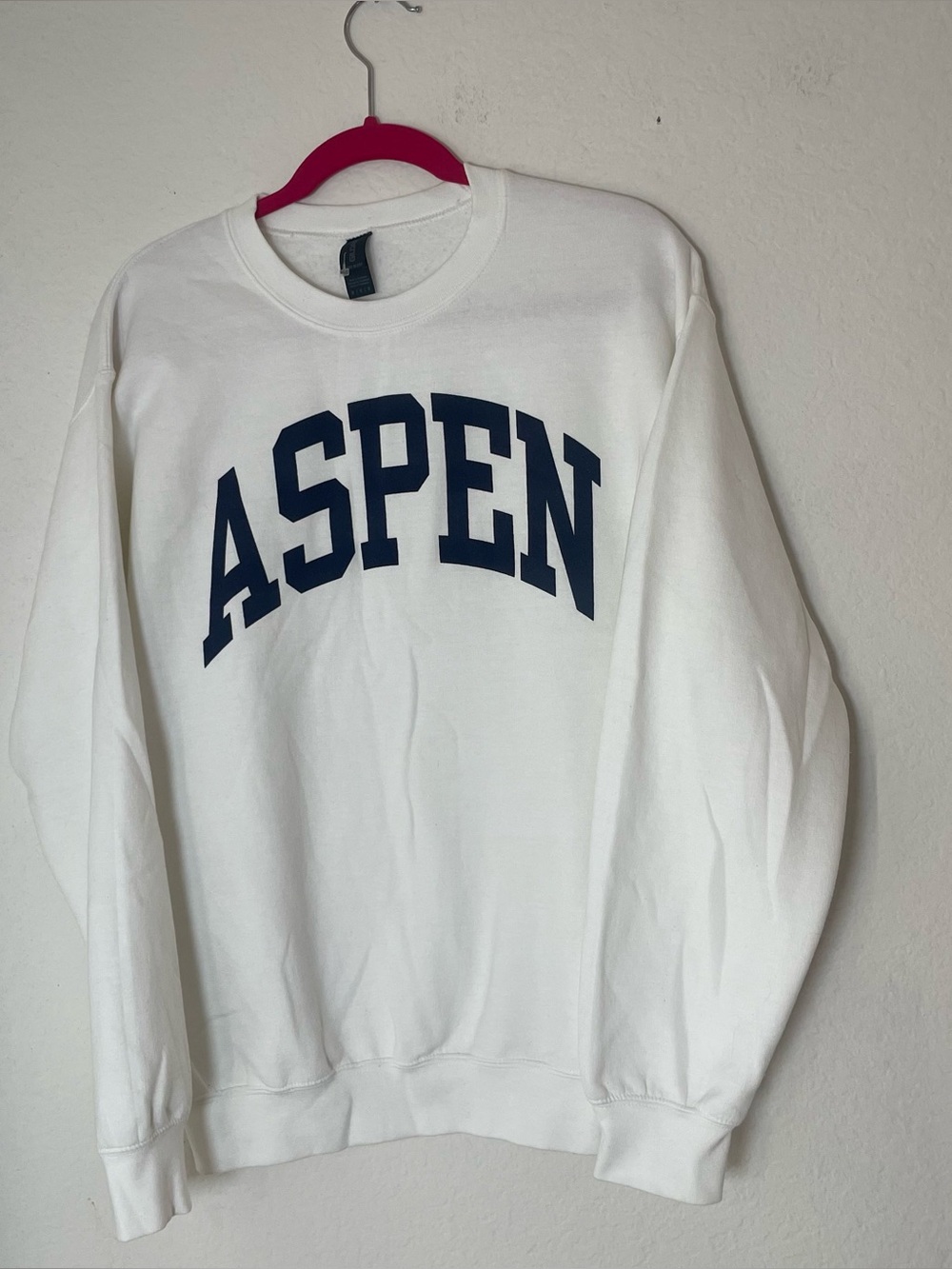 Aspen Graphic Crewneck Sweatshirt White Navy Size M